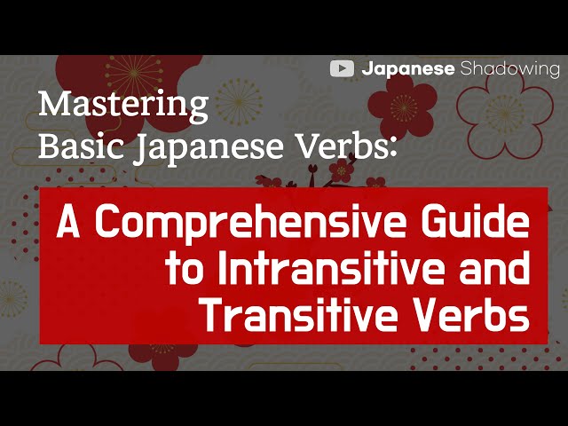 Shadowing Japanese] Mastering Basic Japanese Verbs | Intransitive