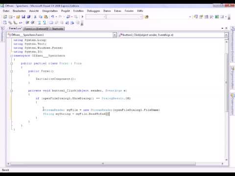 C# Öffnen Speichern