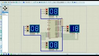 Intelligent traffic control system using microcontroller 8051 using Proteus || Full circuit + code