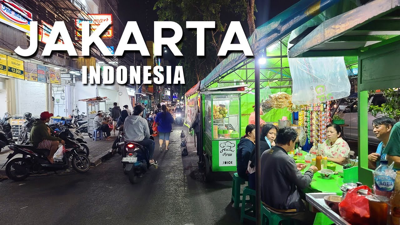4K Jakarta Night Walk   Mangga Besar Street Food Area