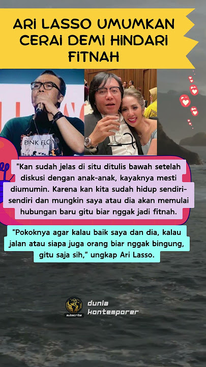 Ari Lasso Umumkan Cerai Demi Hindari Fitnah #duniakontemporer #shorts #shortsvideo #shortsfeed