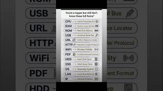 Only 1% Students Know All These Computer Full Forms 😱💻