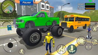Spider Rope Hero Vegas Crime City - Monster Truck & School Bus Driving - Android GamePlay #3 screenshot 5