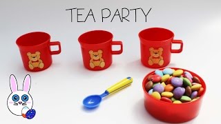 Learn Colours with Chocolate Candy Nestle Smarties TEA PARTY Role Play Fun | My little Bunny