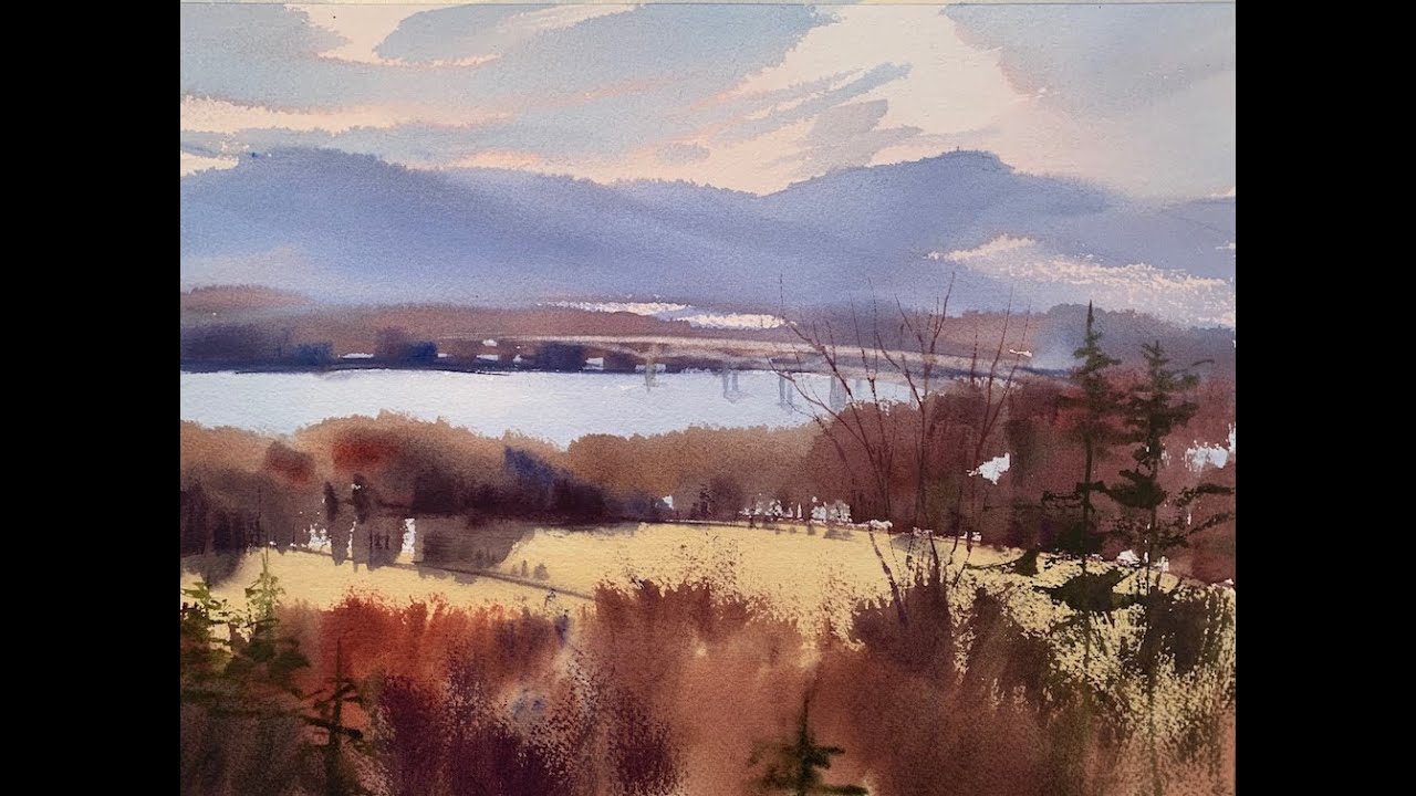 Watercolor Landscape - Ferncliff FireTower from Zoom Live Demo