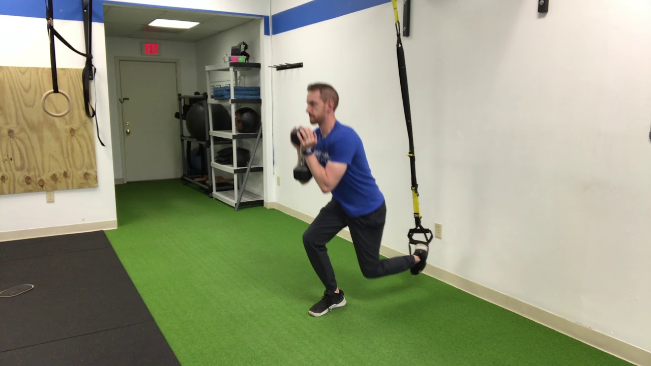 1DB Goblet TRX Rear Foot Elevated Split Squat - YouTube