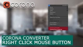 How add Corona Converter on right click mouse button  | 3Ds Max | Tutorials for beginners ARCHVIZ