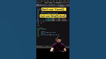 #day91 - Why to use Count() when you have Skip(1).Any() for these #linq questions ? #coding #csharp