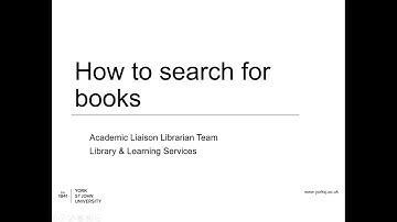 Searching for books: an introduction from the Library