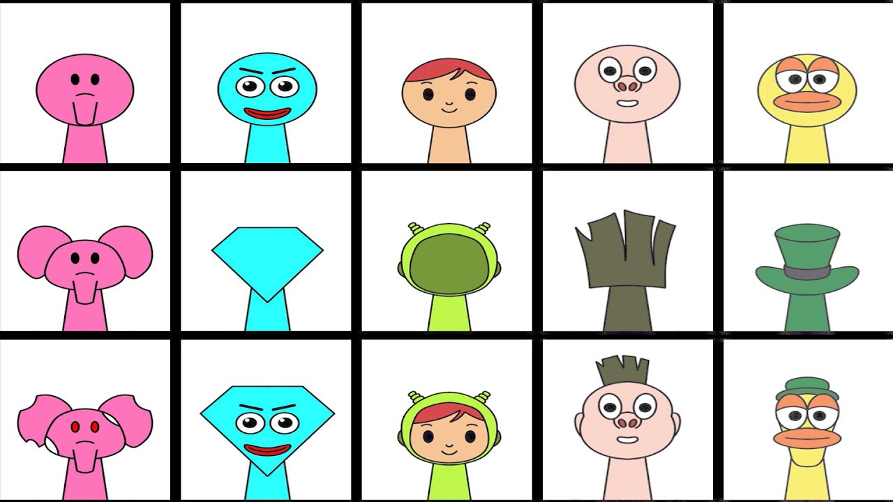 My Sprunki OC: Emoji 120 (Elly from Pocoyo) Emoji 119, 118, 117, 116 phase 1 to phase 3