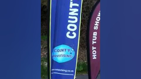 County advertising feather flags