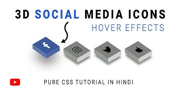 3D Social Media Icons Hover Effect | 3D Isometric Social Media Icon Hover Effect | Code4education