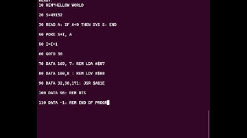 Commodore 64 BASIC V2 - "Hello, world!" assembly using basic
