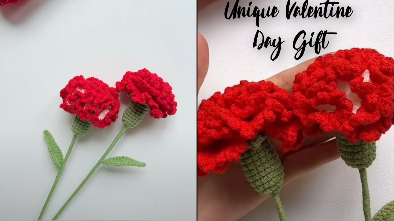 Cute Crochet Flower  Making//Valentine Day Special 🌹