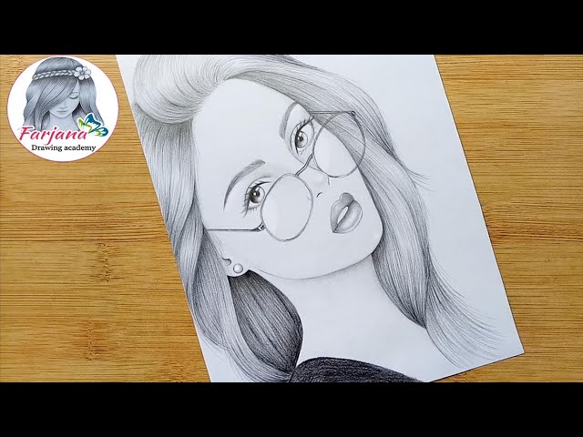 Creative Drawing - Pencil sketch, How to draw a girl with School bag
