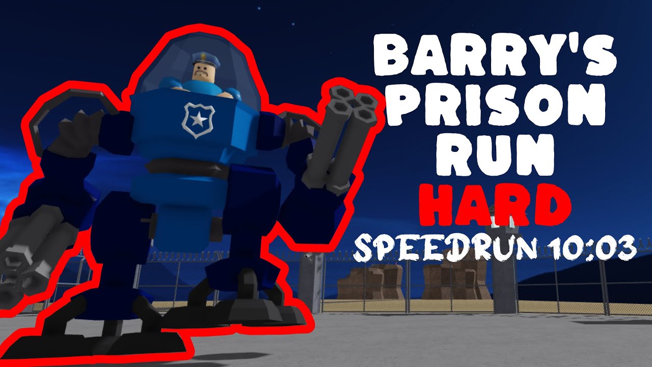 Roblox barry s prison run hard speedrun 10 03 youtube