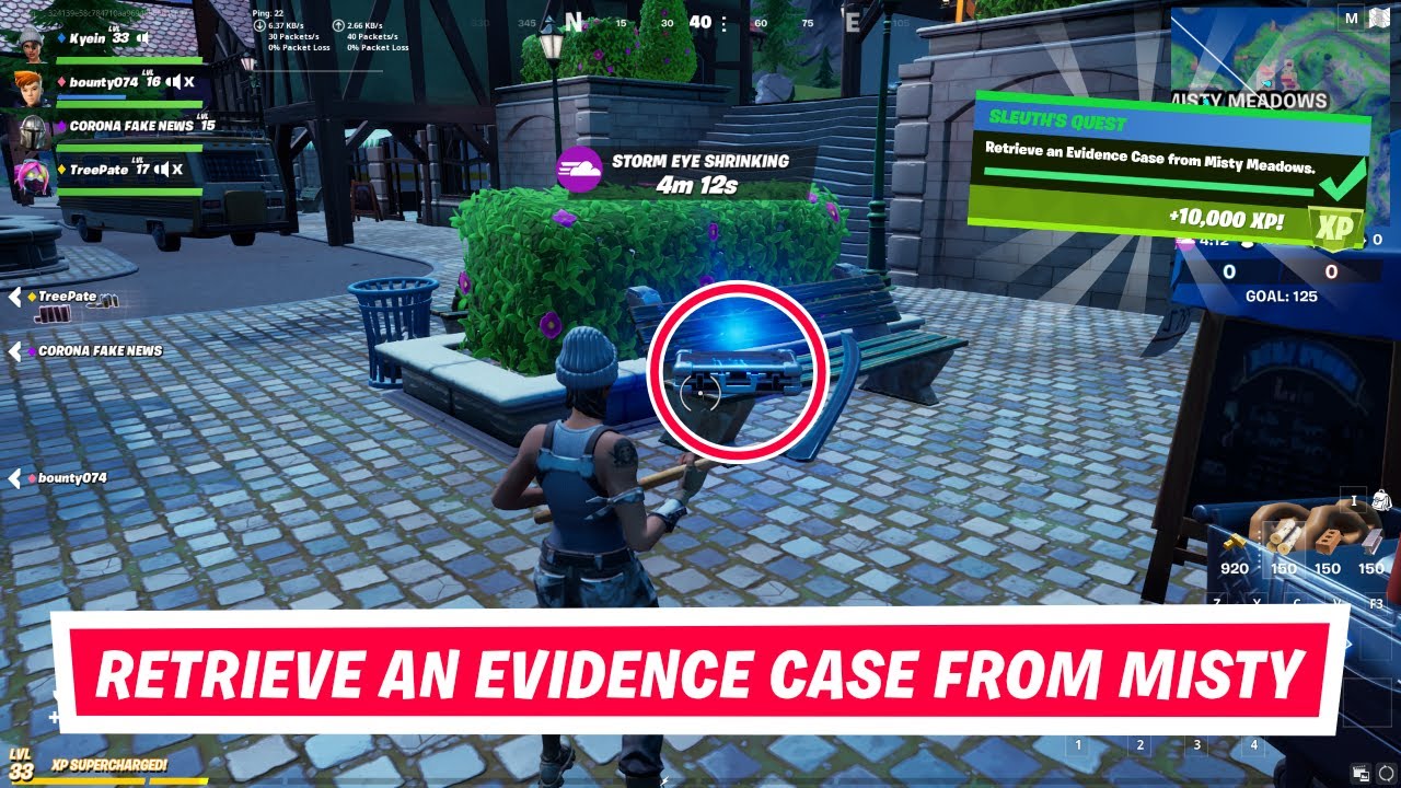 Retrieve an Evidence Case from Misty Meadows! Common Quest Guide! - Fortnite Battle Royale Season 5