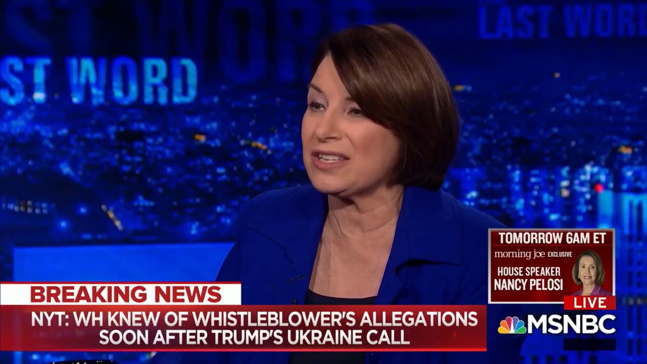 Klobuchar: Trump-Ukraine Transcript Should Be Part of Impeachment Trial in Senate