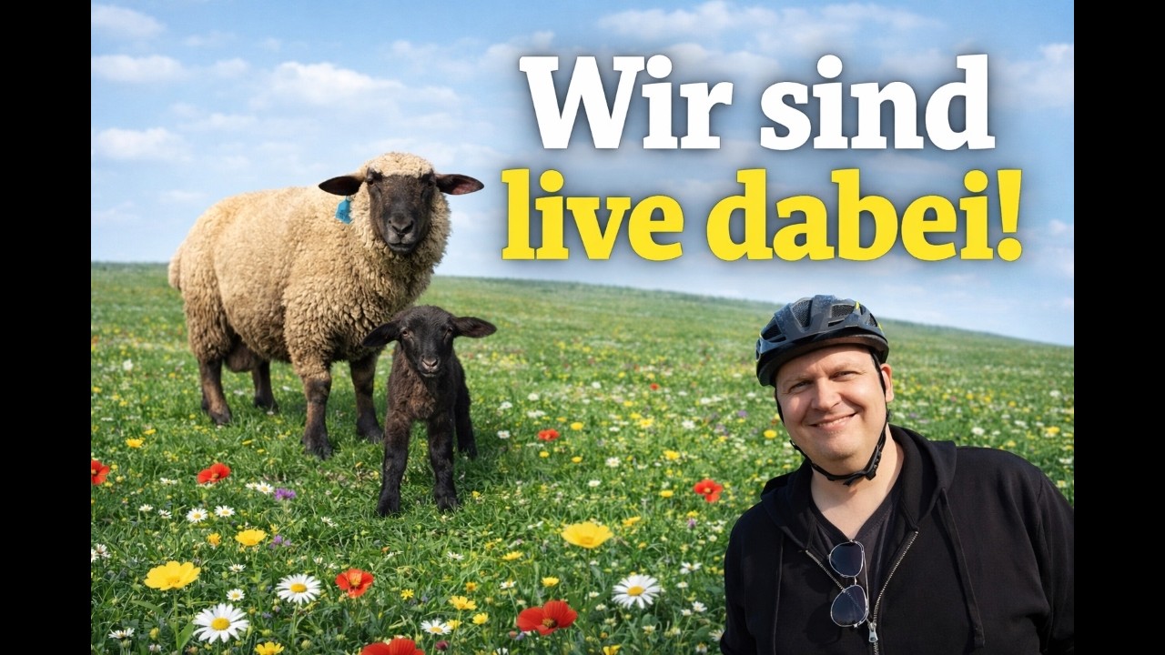 Ein Lämmchen kommt auf die Welt ♥️ Wir sind live dabei 🐑 50 Kilometer mit dem Rad 🚴♂️
