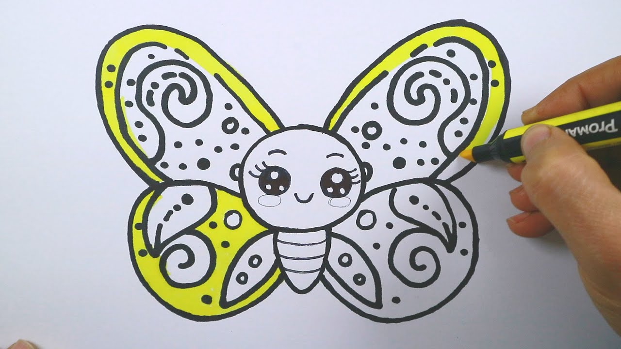 رسم سهل للاطفال | تعلم  رسم وتلوين فراشة جميلة خطوة بخطوة | دروس متعة الرسم