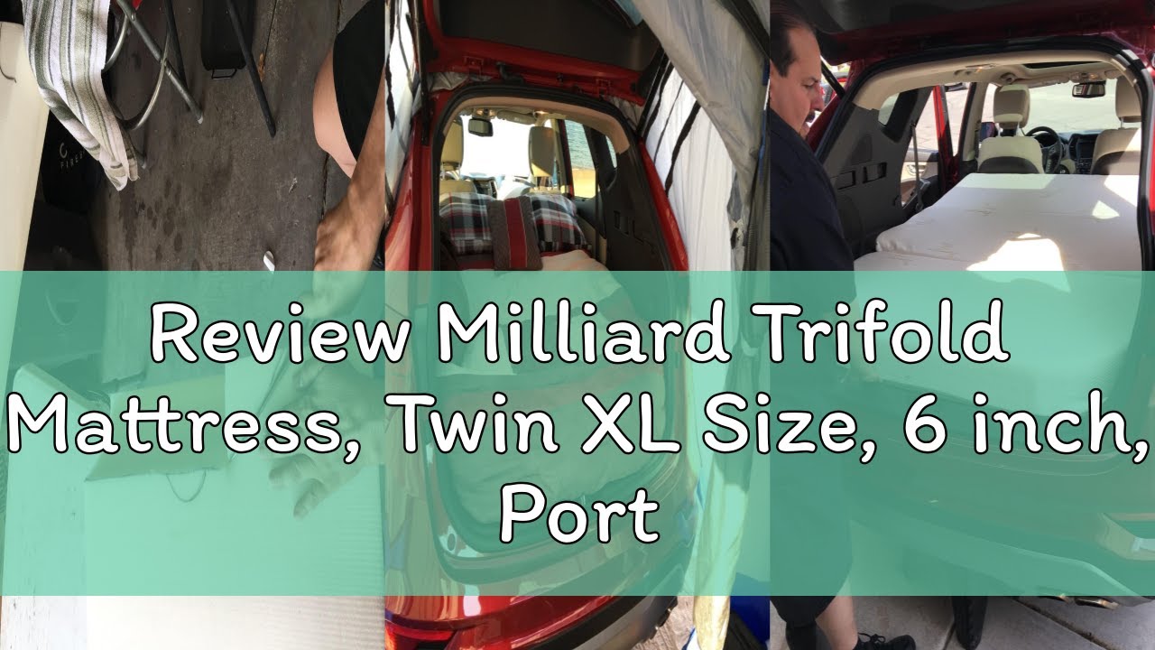 Review Milliard Trifold Mattress, Twin XL Size, 6 inch, Portable Foldable Mattress with Memory Foam