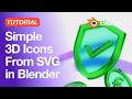 3D Icons from Simple SVG in Blender! Tutorial#blender #animation #design #3d #beginners #uianimation
