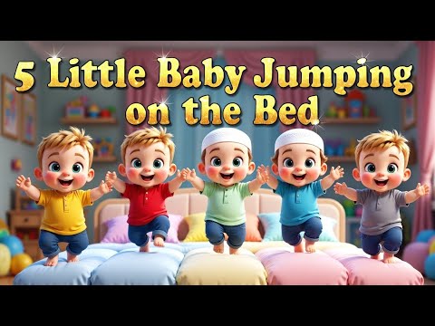 Five Little Babies Jumping on the Bed - Fun Nursery Rhyme & Song for ...