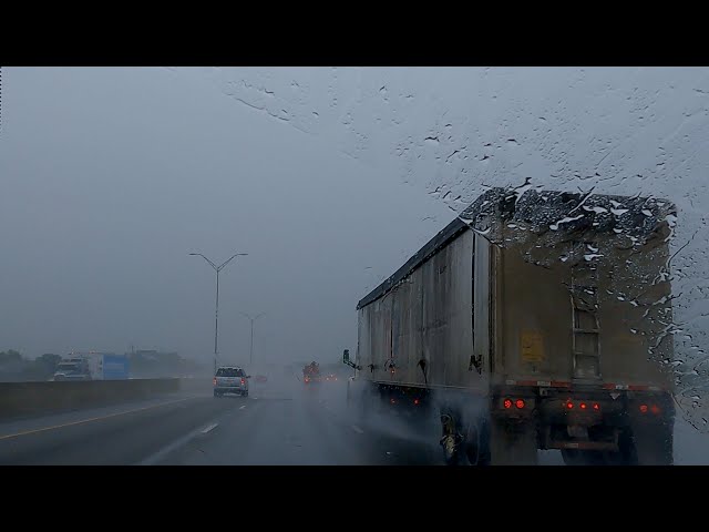 SLEEP Instantly Driving in Rain for Sleeping Real Footage Heavy Rain Noise On Highway Rain sounds class=