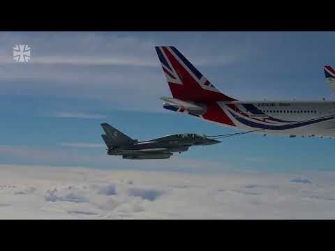 RAF Voyager refuels German Eurofighters and RAF Typhoons thumbnail