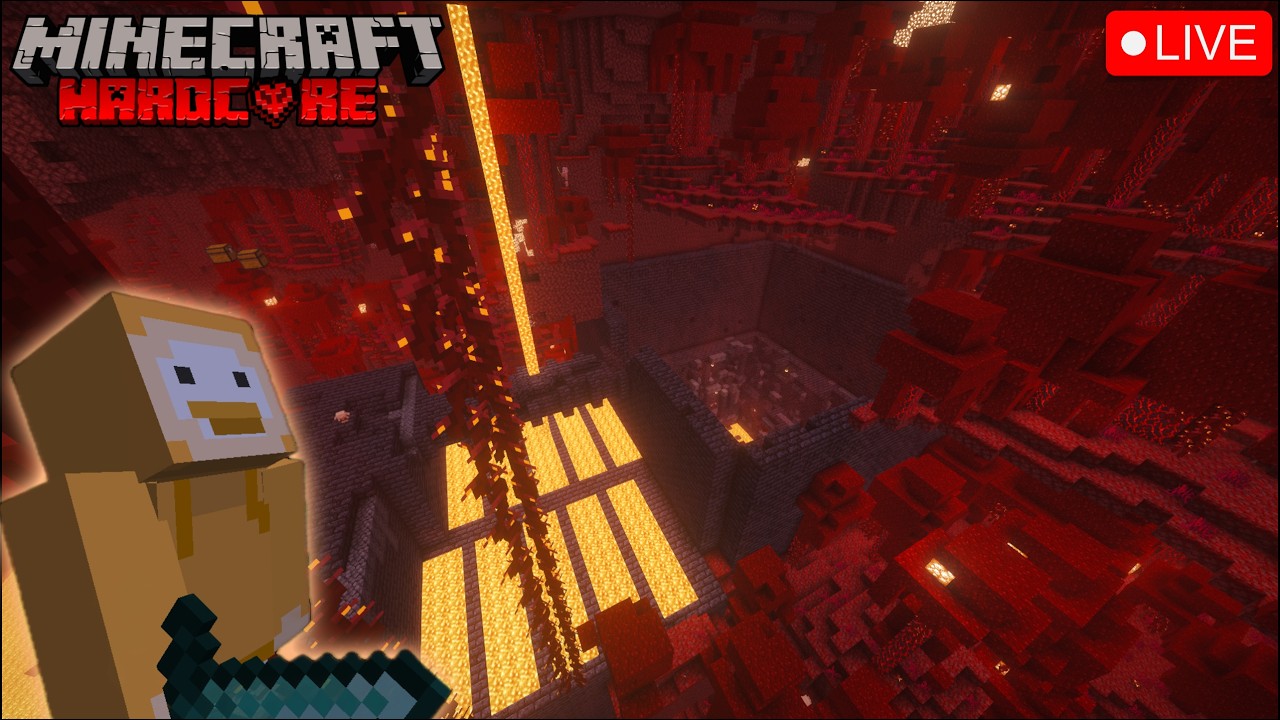 Hardcore Minecraft LIVE - Hollowing Out a BASTION!