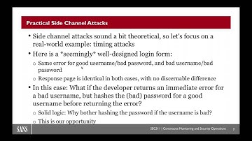 SANS Webcast: Time is on your side  username harvesting via timing attacks