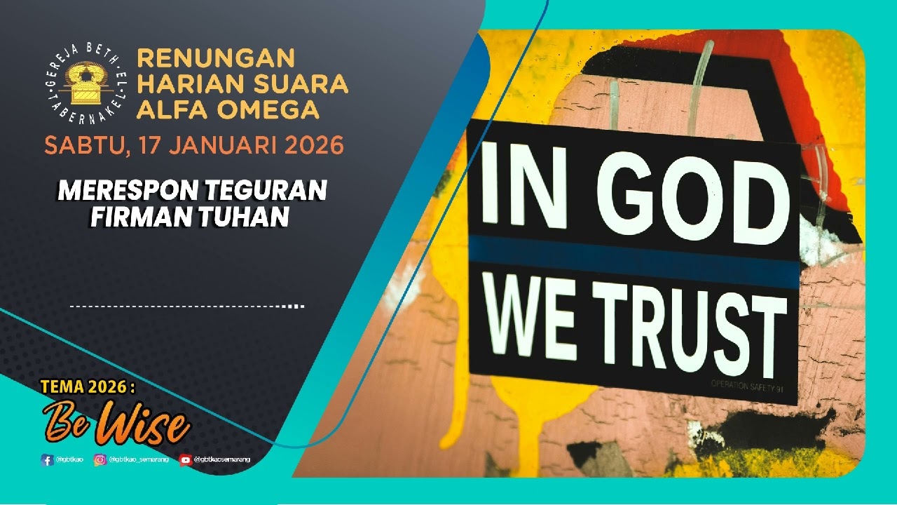 Renungan Harian Suara Alfa Omega - Sabtu, 17 Januari 2026