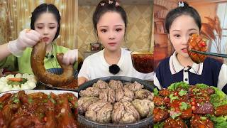 ASMR Mukbang |'BIG BITE' Chinese Girls Eating Pork Belly' Enjoying Delicious Treats, 음식 먹방 모음이 #963