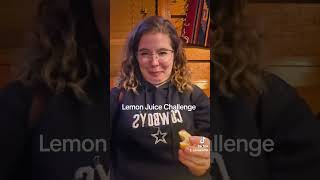 Why is it so sour? #lemonjuicechallenge #lemons #fyp #shorts