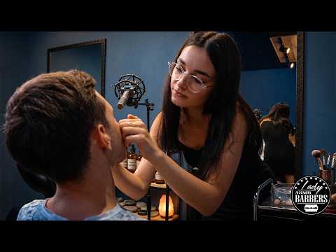 Stress Melts Away 💆‍♂️ ASMR Face Massage by Barber Lady Milena