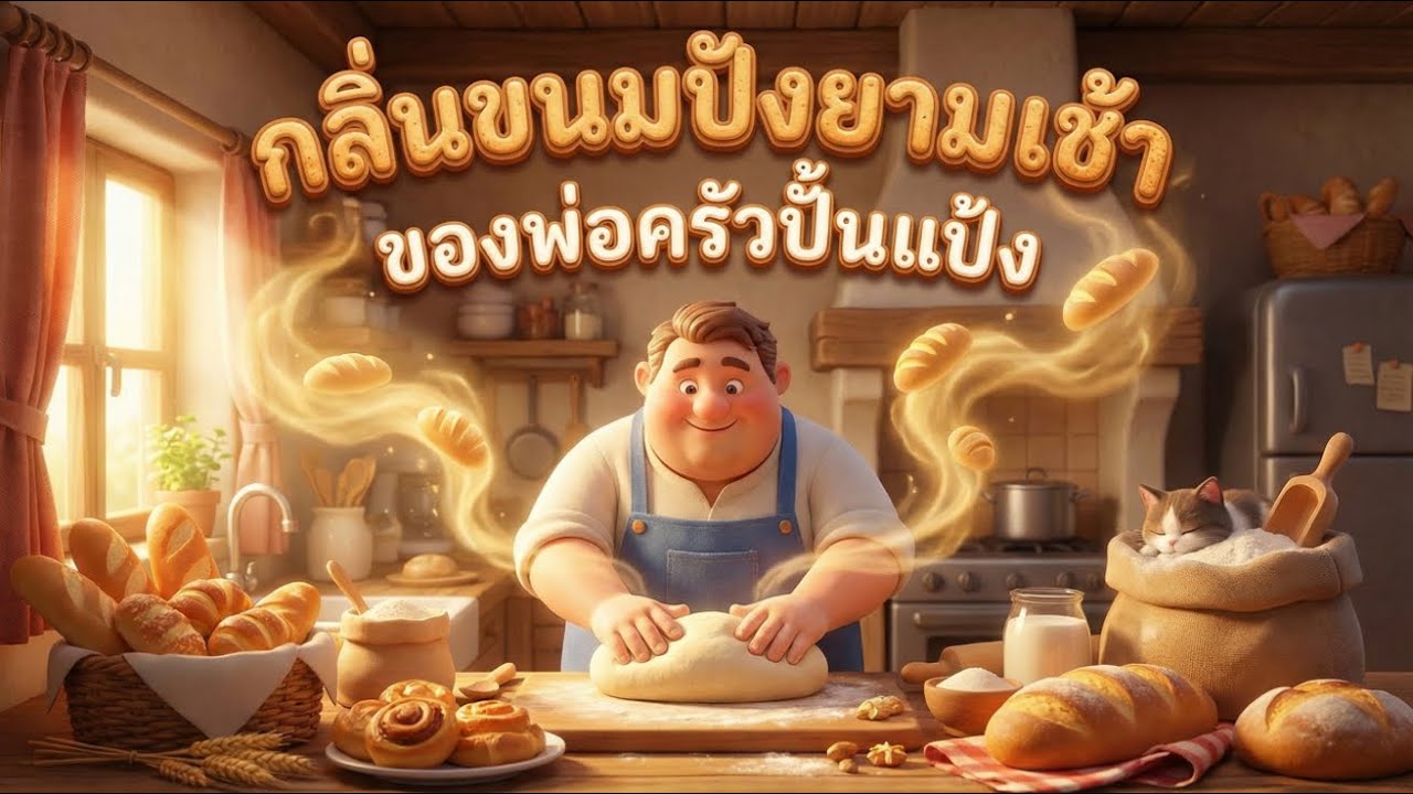 นิทานสอนใจ 🍞 กลิ่นขนมปังยามเช้าของพ่อครัวปั้นแป้ง