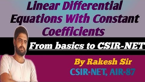 Linear differential equations with constant coefficients ||CSIR-NET /IIT-JAM /GATE-2021 ||(#9)