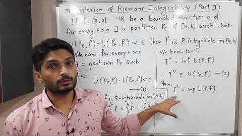 Riemann Integration | Lecture 19 | Criterion of Riemann Integrability ( Part II)