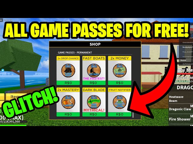 GLITCH* HOW TO GET EVERY GAME PASS IN BLOX FRUITS FOR FREE! 