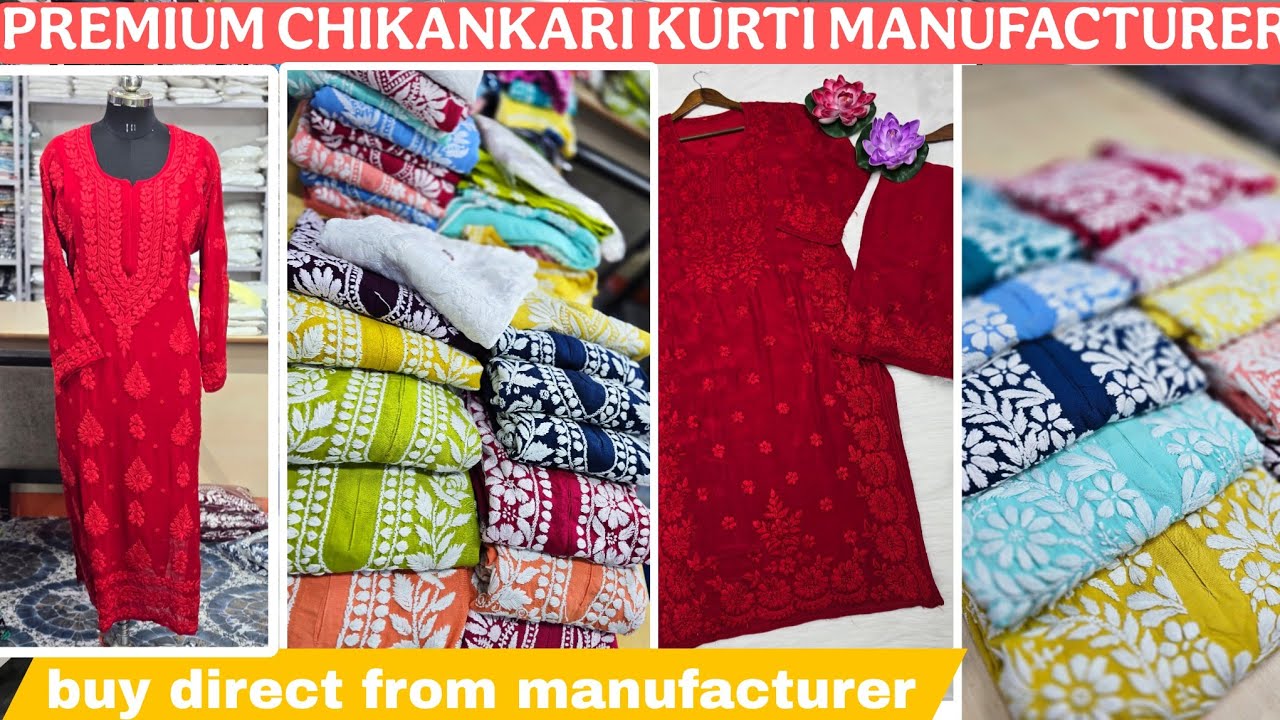 Chikankari Wholesale Market | Latest Lucknowi Kurtis & Suits | Direct Manufacturer 