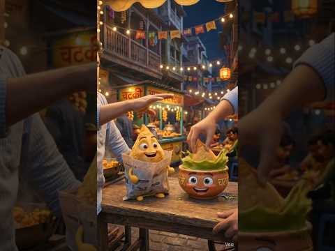 समोसा और चटनी की अनोखी दोस्ती! 🥟❤️🥫 #ai #aivideo #shorts
