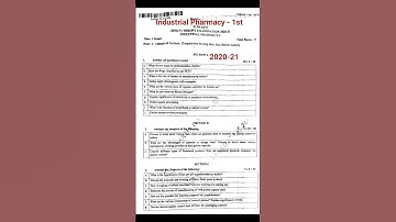 industrial pharmacy-| / aktu | previous year question paper B.pharm 5th Sem | #shorts #youtubeshorts