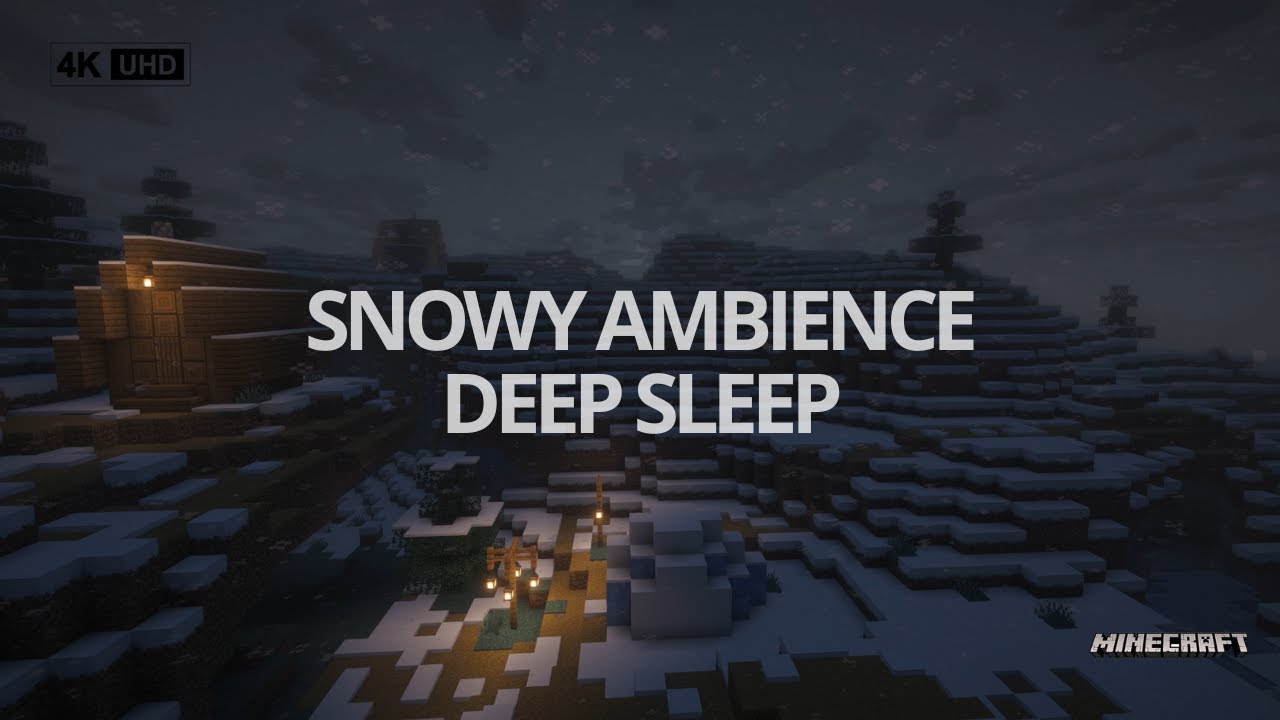 Cozy Minecraft Ambience - Snowy Night at the Igloo ❄️ Blizzard Sounds for Sleep & Study [4K]