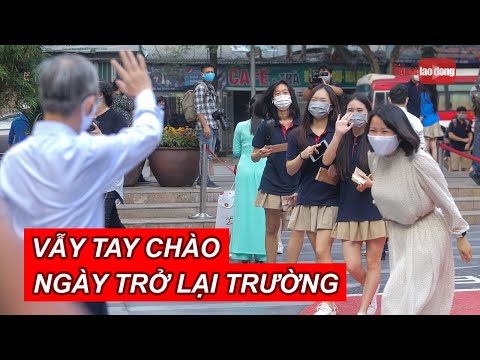 Video Thầy, cô vẫy tay chào học sinh trong ngày trở lại... - youtube