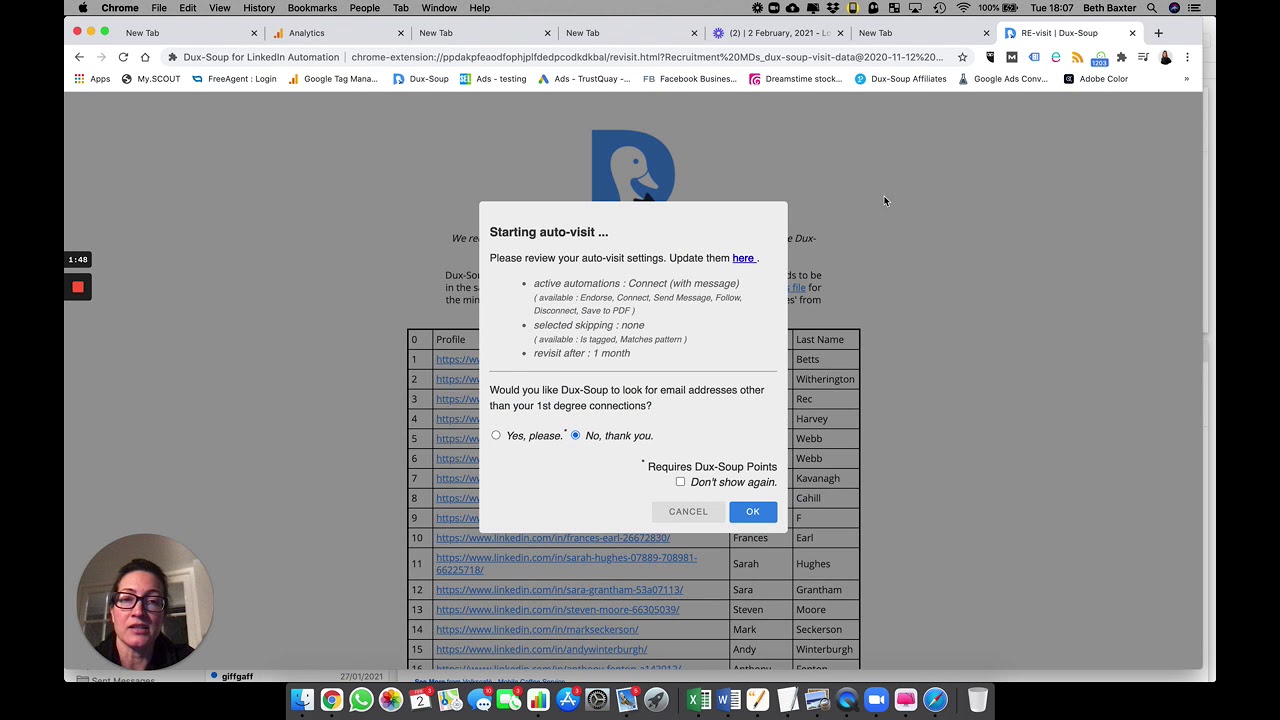 Automating Personalised LinkedIn Connection requests with Dux Soup