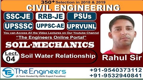 Soil Water relationship (Soil Mechanics Lecture-4)