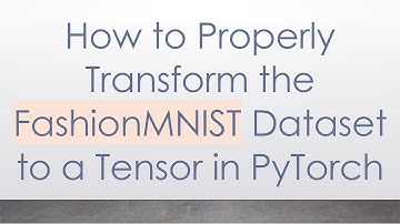 How to Properly Transform the FashionMNIST Dataset to a Tensor in PyTorch