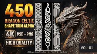Details 450 Dragon Celtic Trim Alphas for ZBrush | 4K PSD + PNG | VOL-01 News