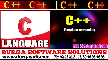 C++ tutorial || onlinetraining||Functions overloading by Sivaramayya