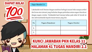 Kunci Jawaban PKN Kelas 11 Halaman 41 Tugas Mandiri 2.1